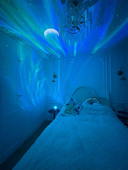 2-i-1 norrsken- och stjärnhimmel projektor