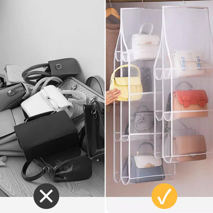 Hängande förvaringspåse för handväskor (dammskydd)