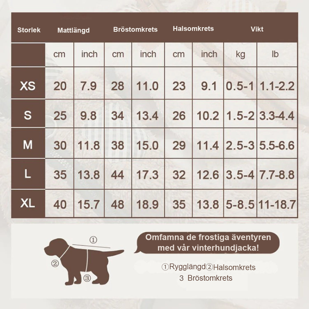 Vinterjacka för hundar (värmande)