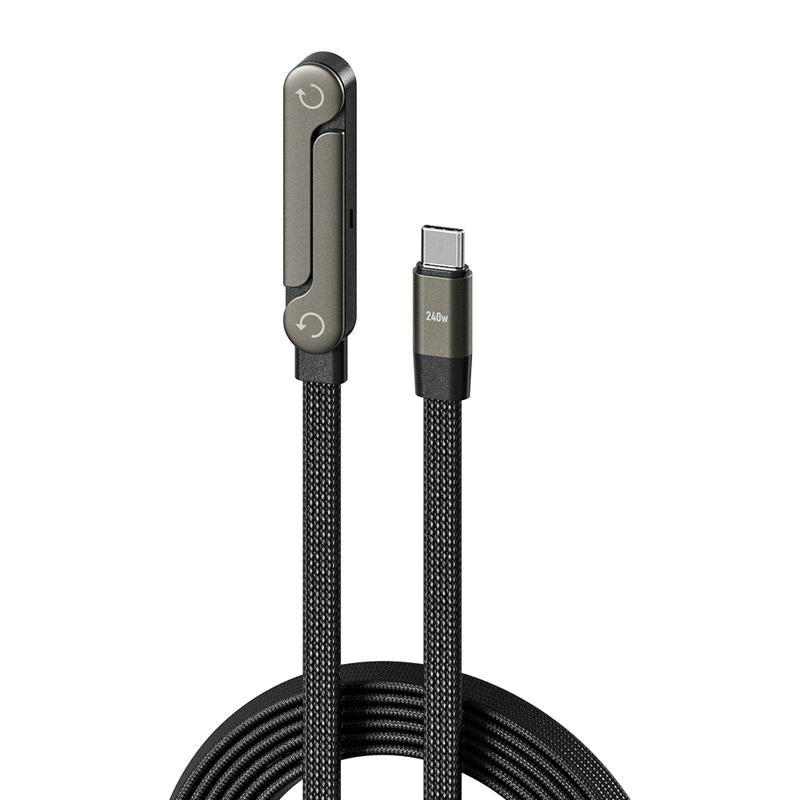 2-i-1 Type-C-laddkabel med dold ställfunktion – 240W super snabbladdning