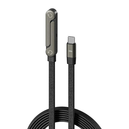 2-i-1 Type-C-laddkabel med dold ställfunktion – 240W super snabbladdning