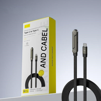 2-i-1 Type-C-laddkabel med dold ställfunktion – 240W super snabbladdning