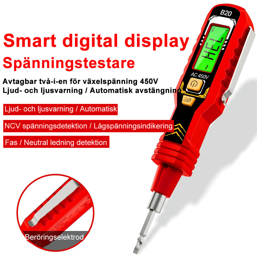 Digitalt icke-kontakt spänningstestare (LCD-skärm)
