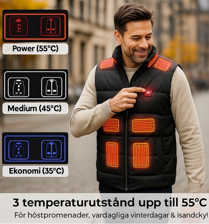 Uppladdningsbar värmeväst (med USB-anslutning)