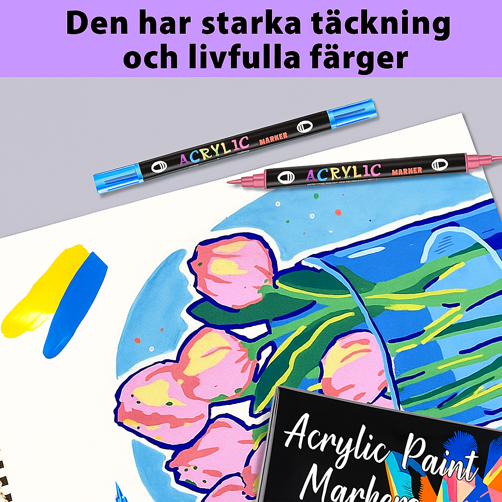 Dubbelsidig akrylfärg markör