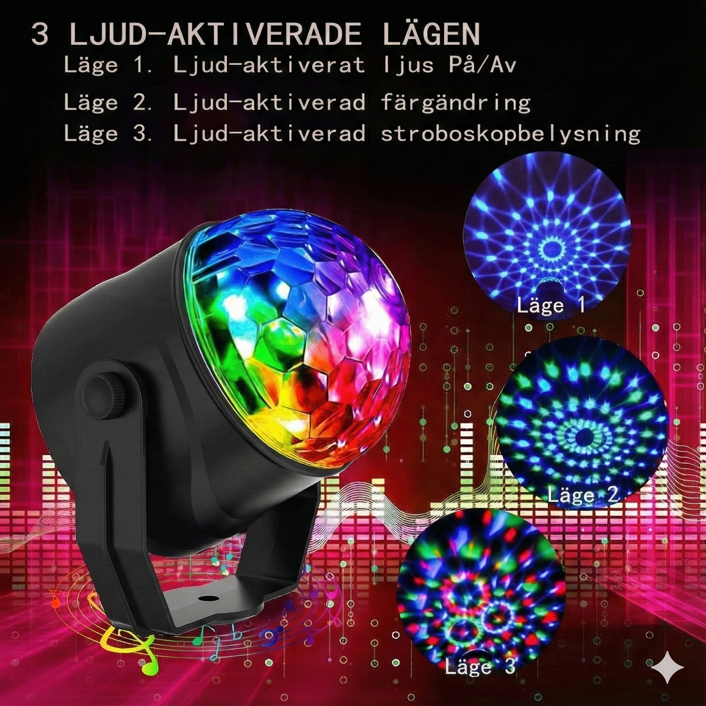 Magisk RGB-discoboll (portabel)