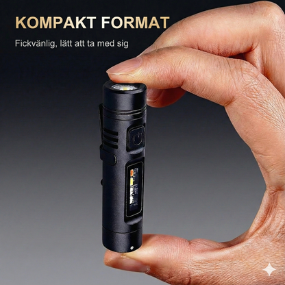 Multifunktionell mini-ficklampa i aluminium