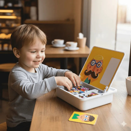 Magnetiskt träpussel: skapa former och mönster