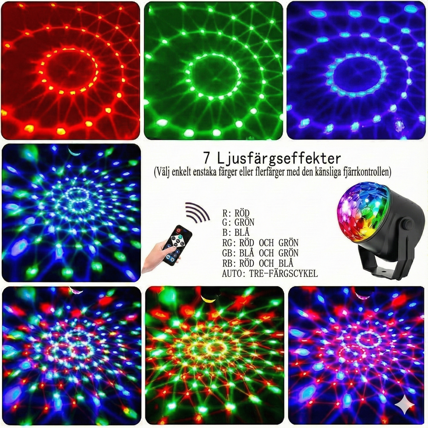 Magisk RGB-discoboll (portabel)