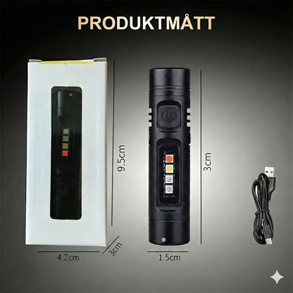 Multifunktionell mini-ficklampa i aluminium
