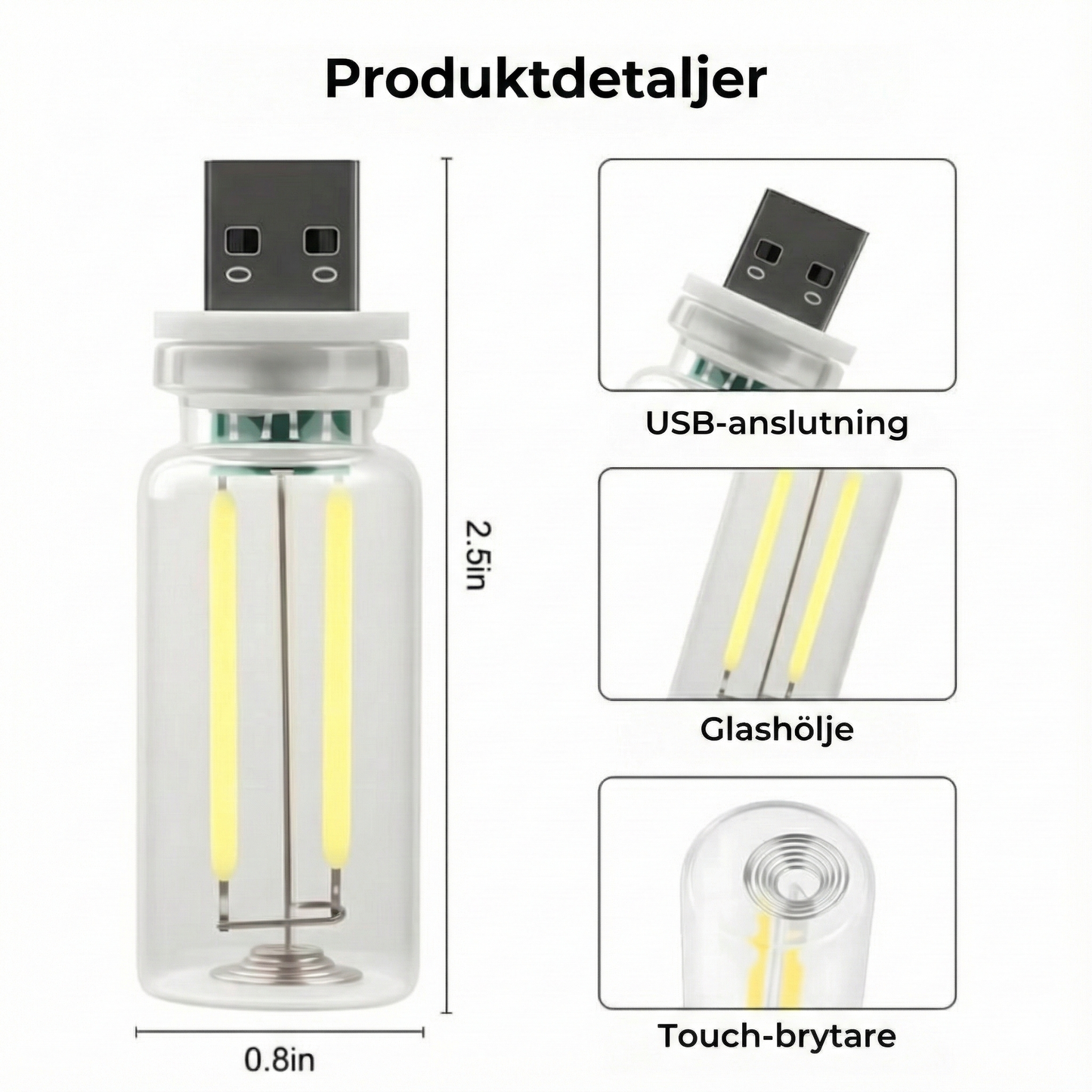 USB LED-lampa för bil