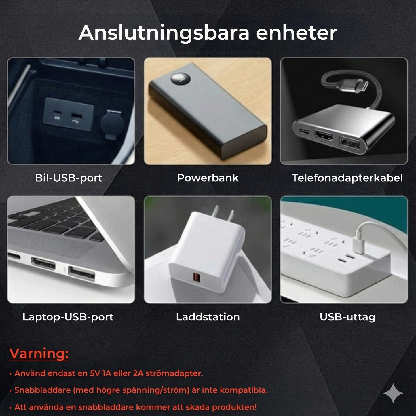 USB LED-lampa för bil
