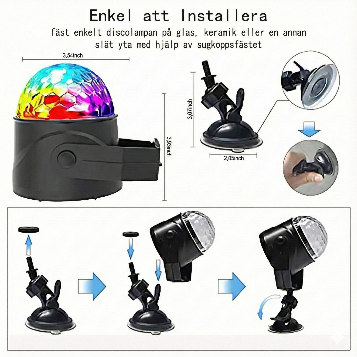 Magisk RGB-discoboll (portabel)