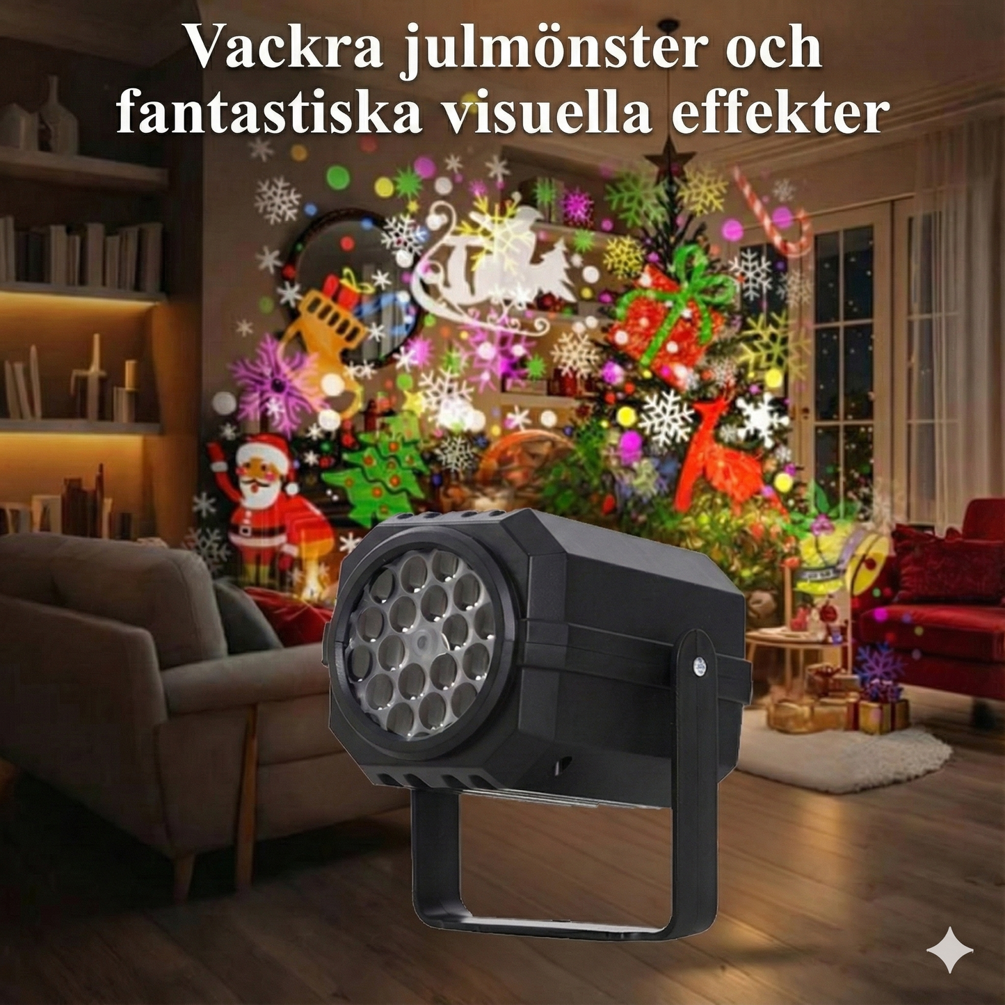 Magisk jul projektor med rörliga mönster