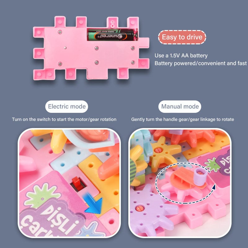 Pedagogiskt byggset: elektriska kugghjul