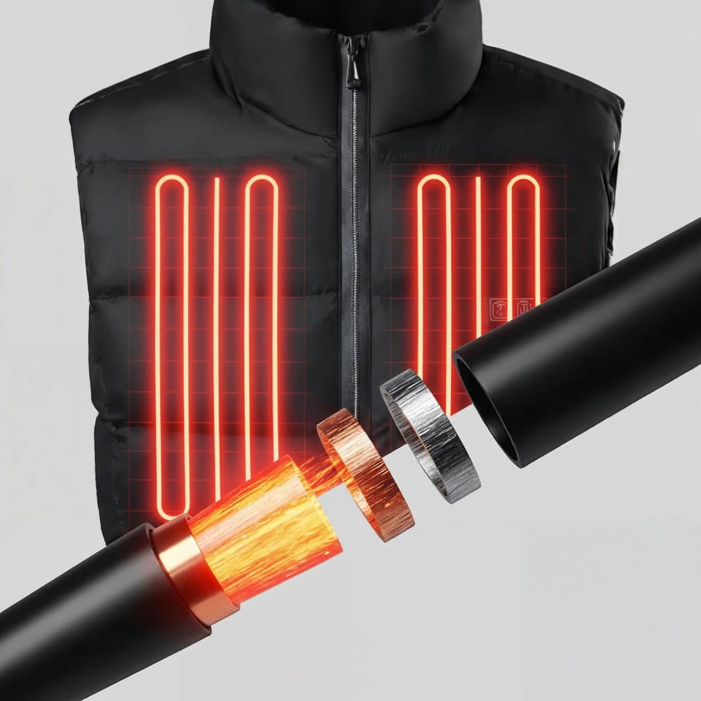 Uppladdningsbar värmeväst (med USB-anslutning)