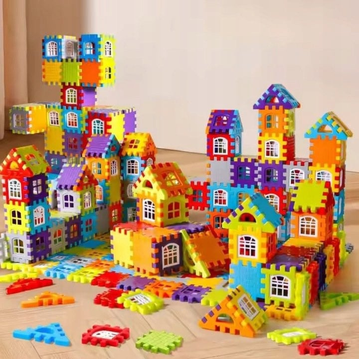 Blocksy Town™ – Bygg din egen magnetiska småstad (320 byggklossar)