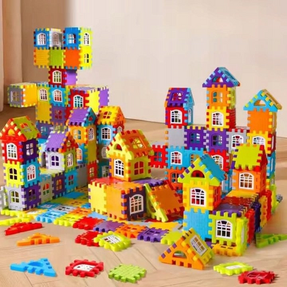 Blocksy Town™ – Bygg din egen magnetiska småstad (320 byggklossar)