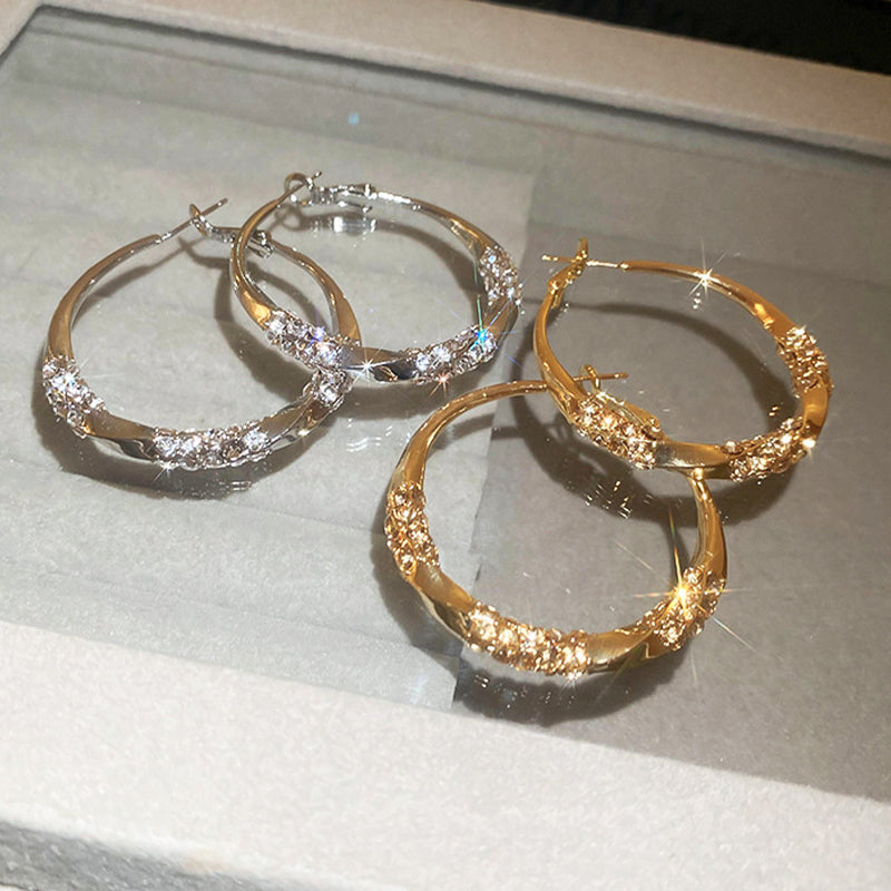 Eleganta cirkel örhängen med zirkoner