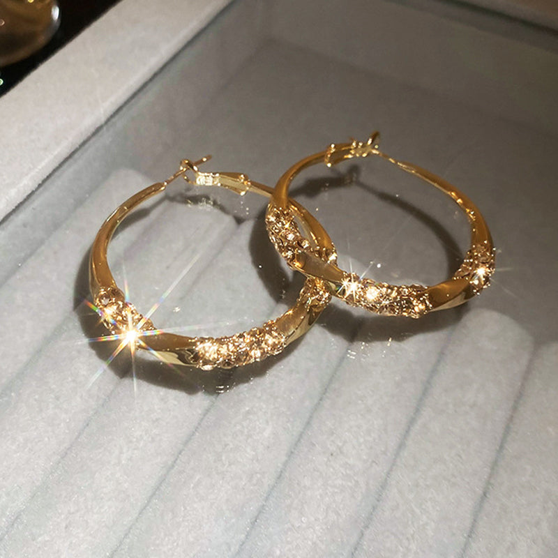 Eleganta cirkel örhängen med zirkoner