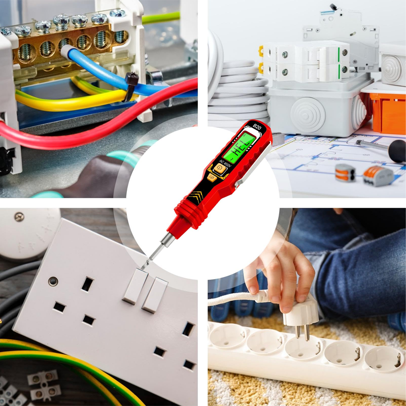 Digitalt icke-kontakt spänningstestare (LCD-skärm)