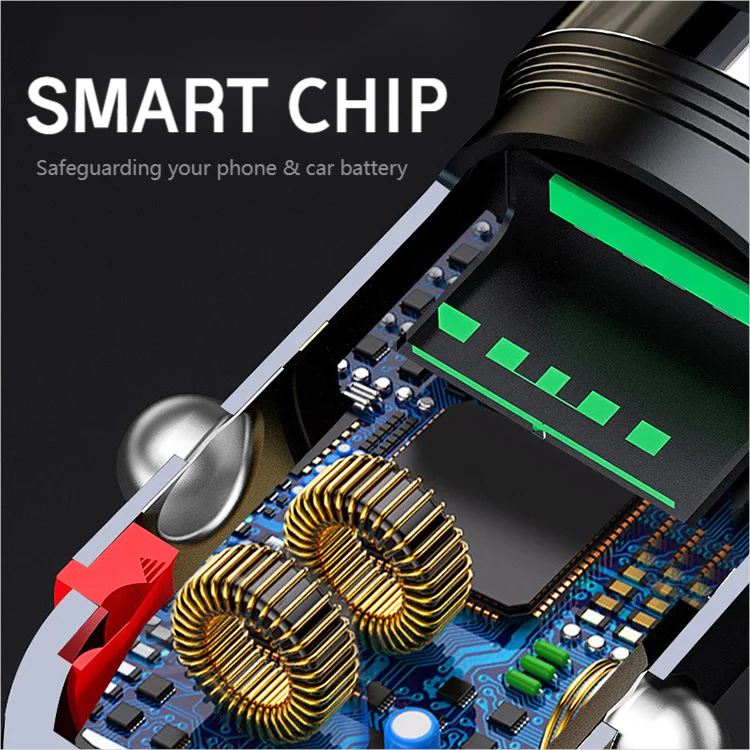 Bil­laddare med snabbladdningsfunktion för USB-C och USB-A