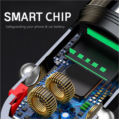 Bil­laddare med snabbladdningsfunktion för USB-C och USB-A