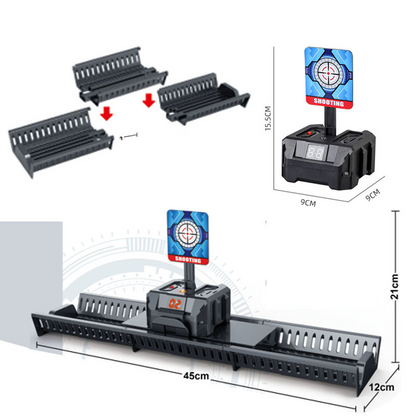 Interaktivt skjutspel med rörliga mål och automatisk återställning