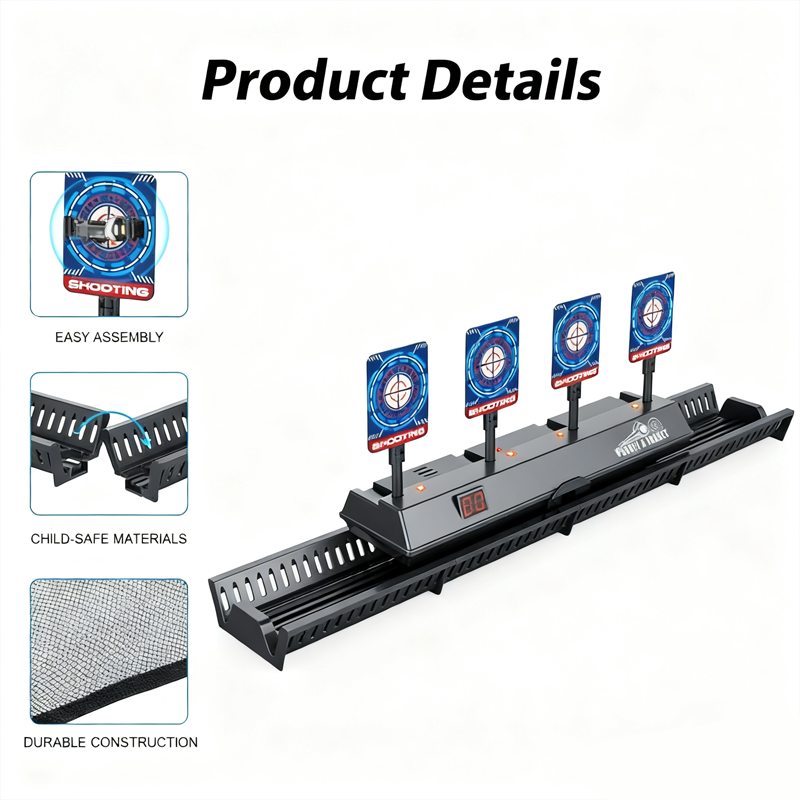 Interaktivt skjutspel med rörliga mål och automatisk återställning