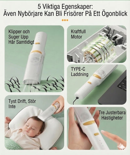 Hårklippare med vakuum funktion (utan kladd)