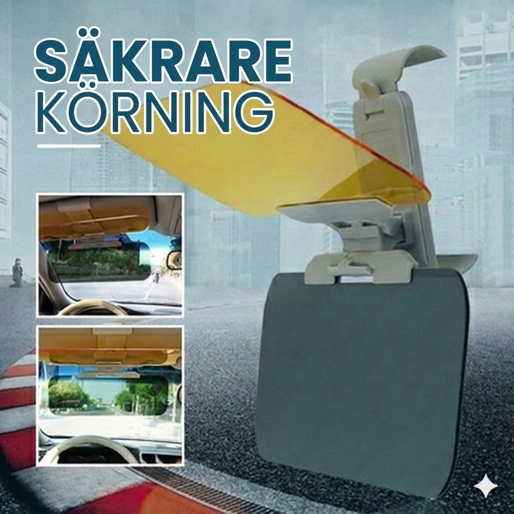 2-i-1 solskärmsförlängare för bil – solskydd för dag och natt