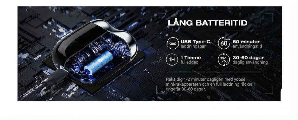 Mini USB-rakhyvel (uppladdningsbar)