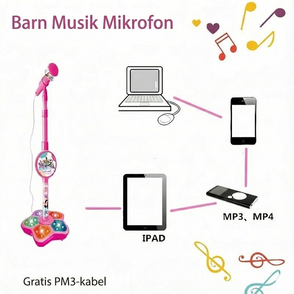 Uppladdningsbar karaokemikrofon med Bluetooth-funktion