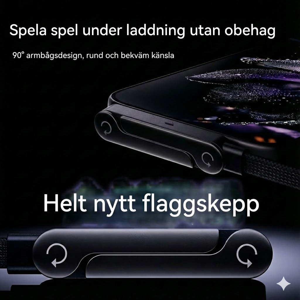 2-i-1 Type-C-laddkabel med dold ställfunktion – 240W super snabbladdning