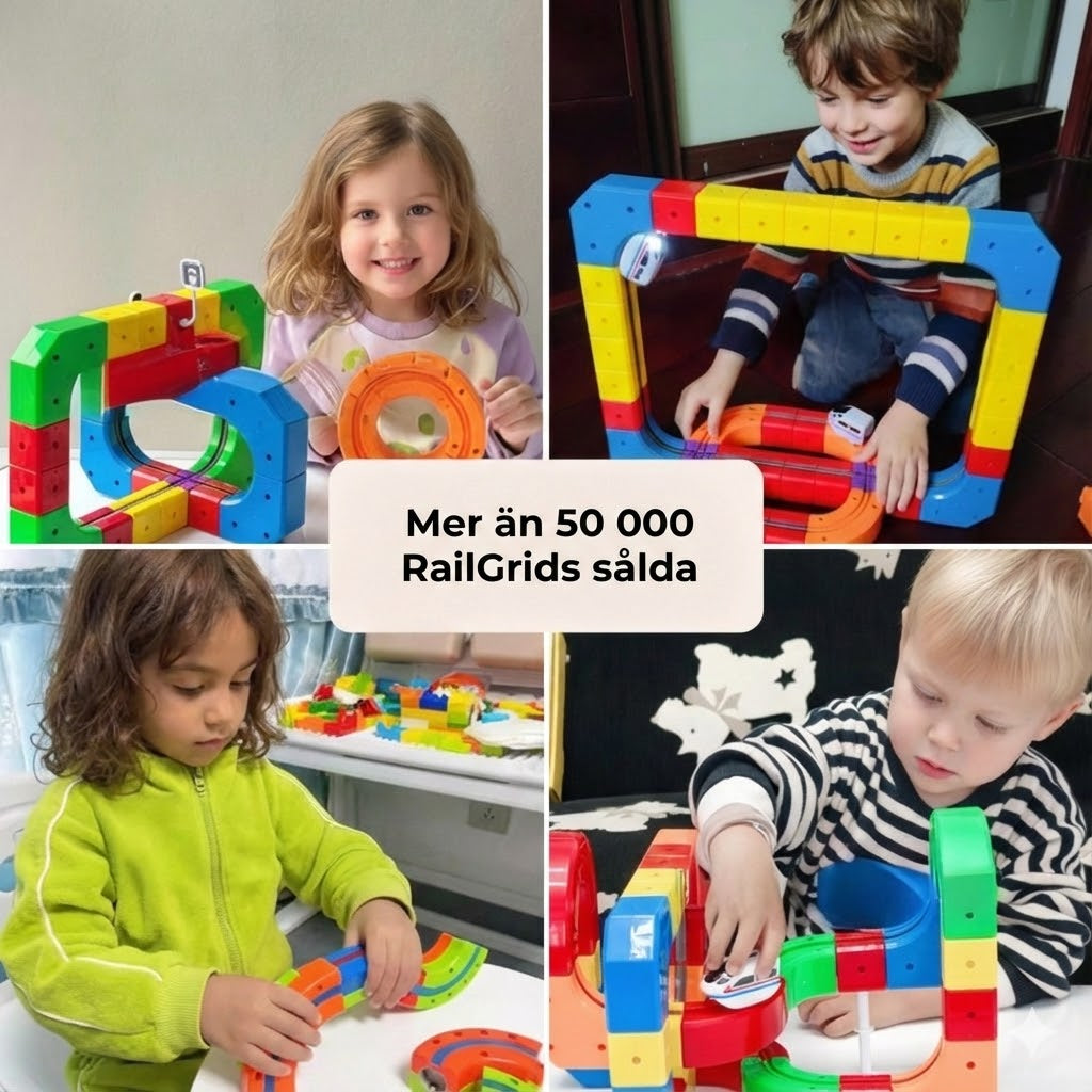 DIY-tågbana i pussel – pedagogiskt byggset för barn