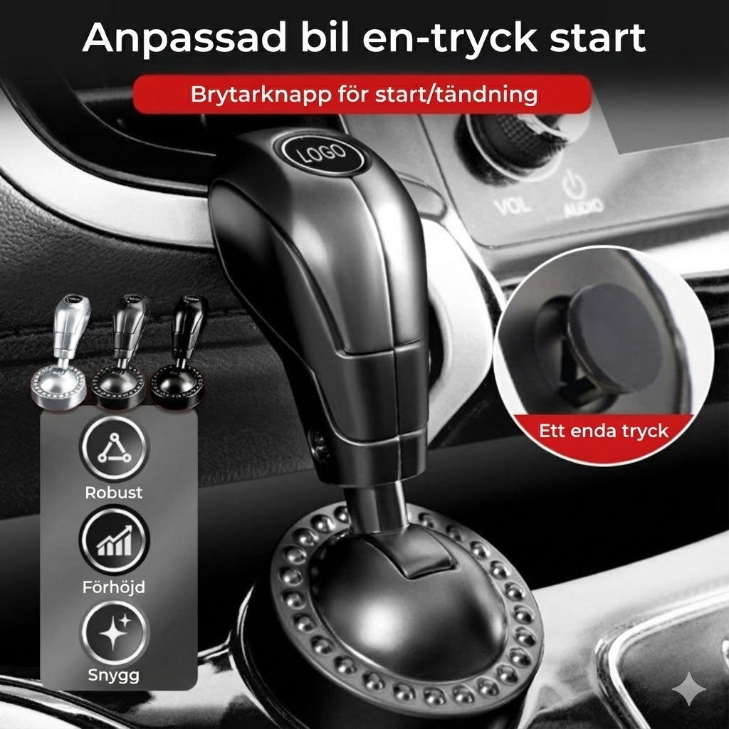 Start-/stopp knapp skydd med bilens logotyp