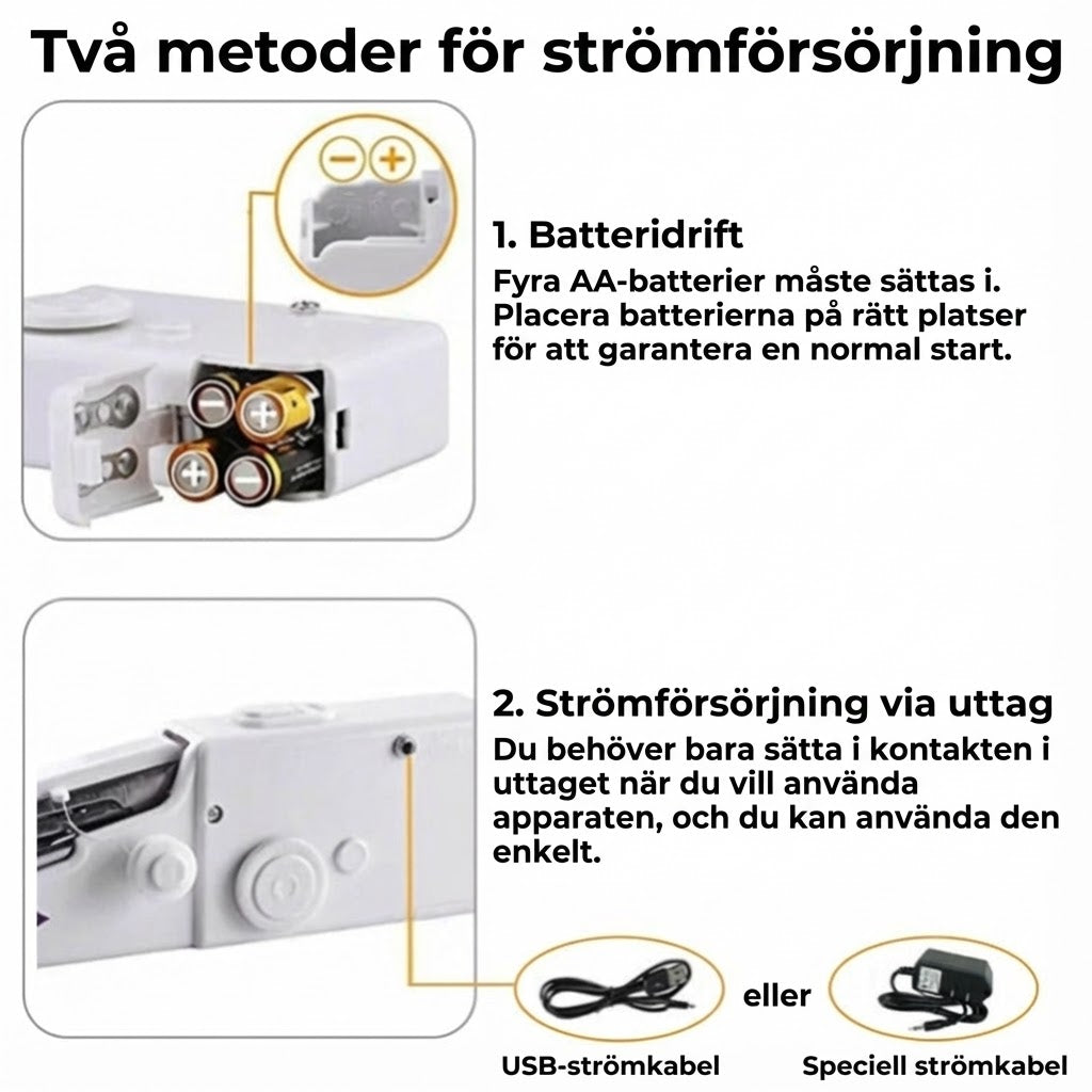 Elektrisk handhållen symaskin – för kläder och gardiner