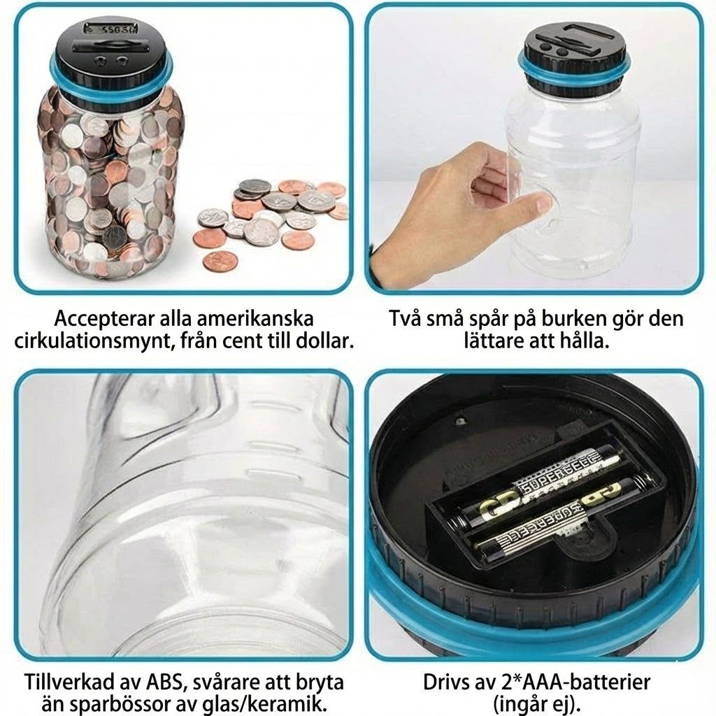 Elektronisk sparbössa med automatisk räknare