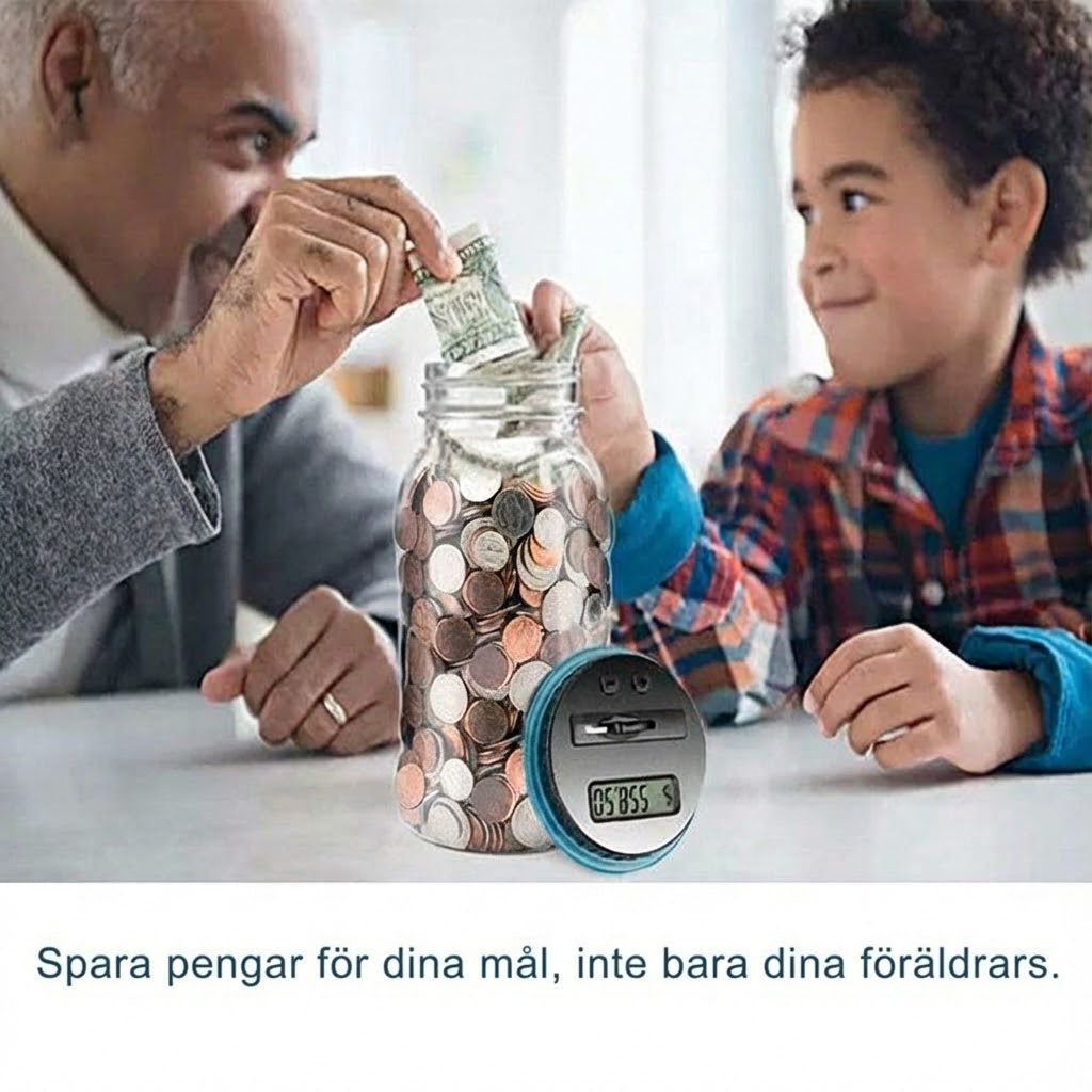 Elektronisk sparbössa med automatisk räknare