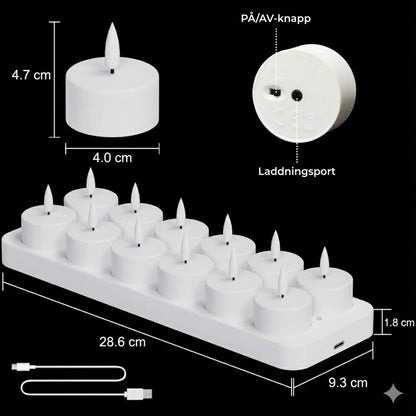 Uppladdningsbara LED-ljus med fjärrkontroll