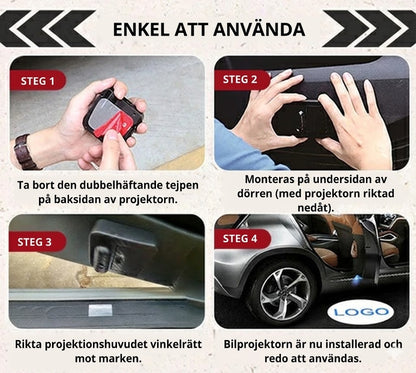 LED-dörrlogoprojektor för bil (2-pack)