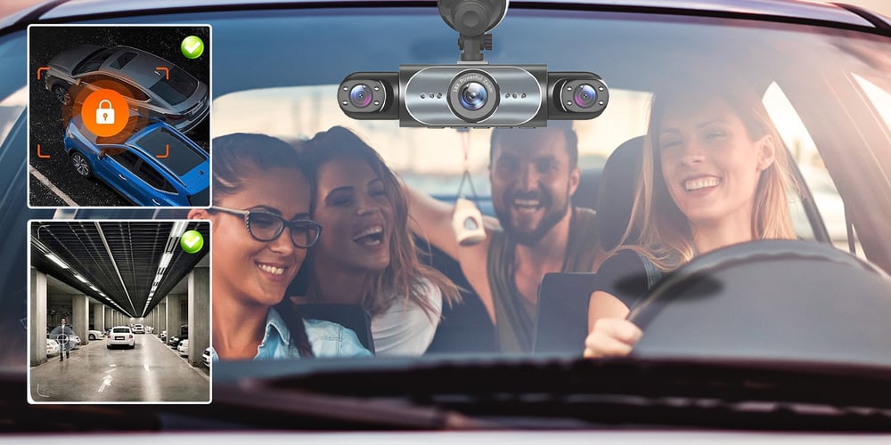Dashcam-system med fyra kameror